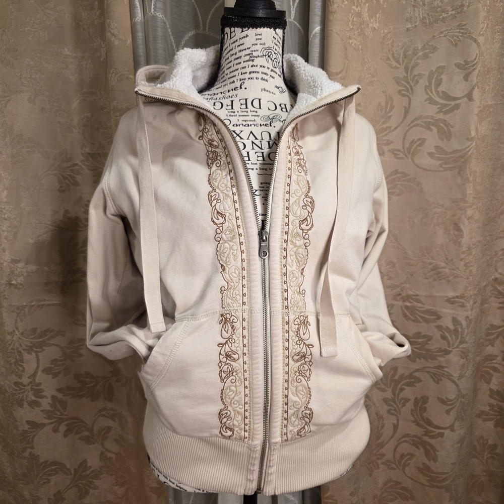 Eddie Bauer Cream Embroidered Utility Jacket